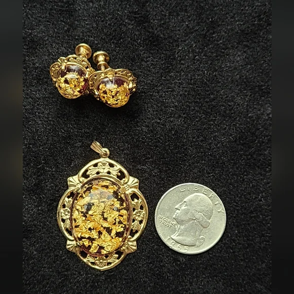 Vintage pendant & clip on set - Picture 5 of 6